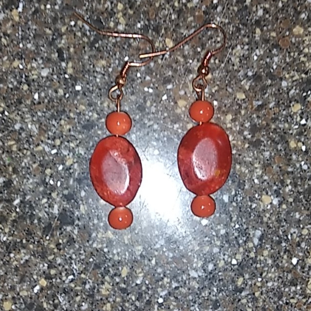 Red marble errings